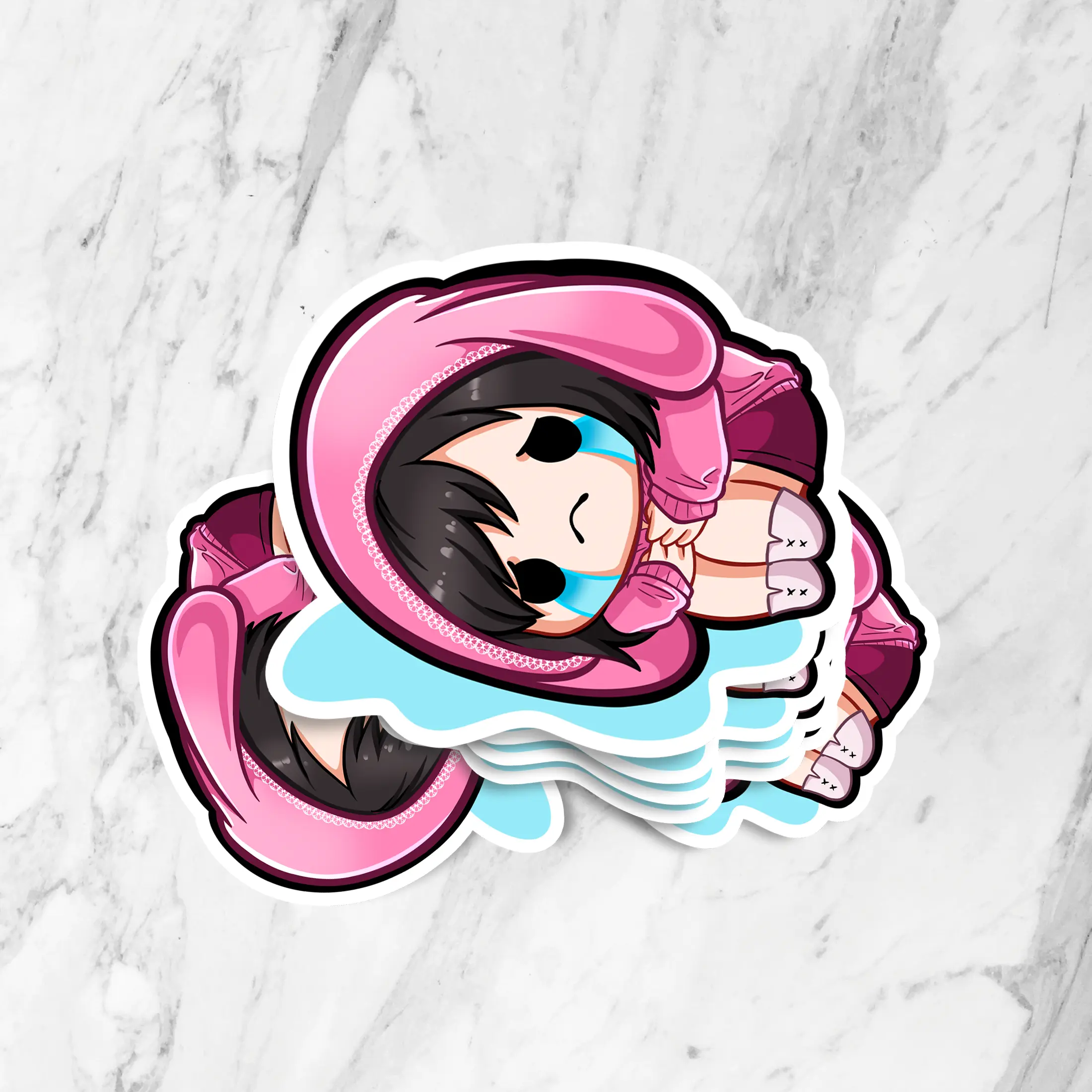 Pink Bunny Feng Dead by Daylight Sticker (Cry) | Gaming Sticker | Dead by Daylight Merch | DBD Merch Decor Decorative