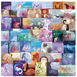 50pcs Cute Style Quotations Graffiti Series Stickers, Suitable for Faith Based Designs Such As Scrapbooks, Diaries, Laptops, Water Bottles, Cars, Etc., As Gifts with Positive Information
