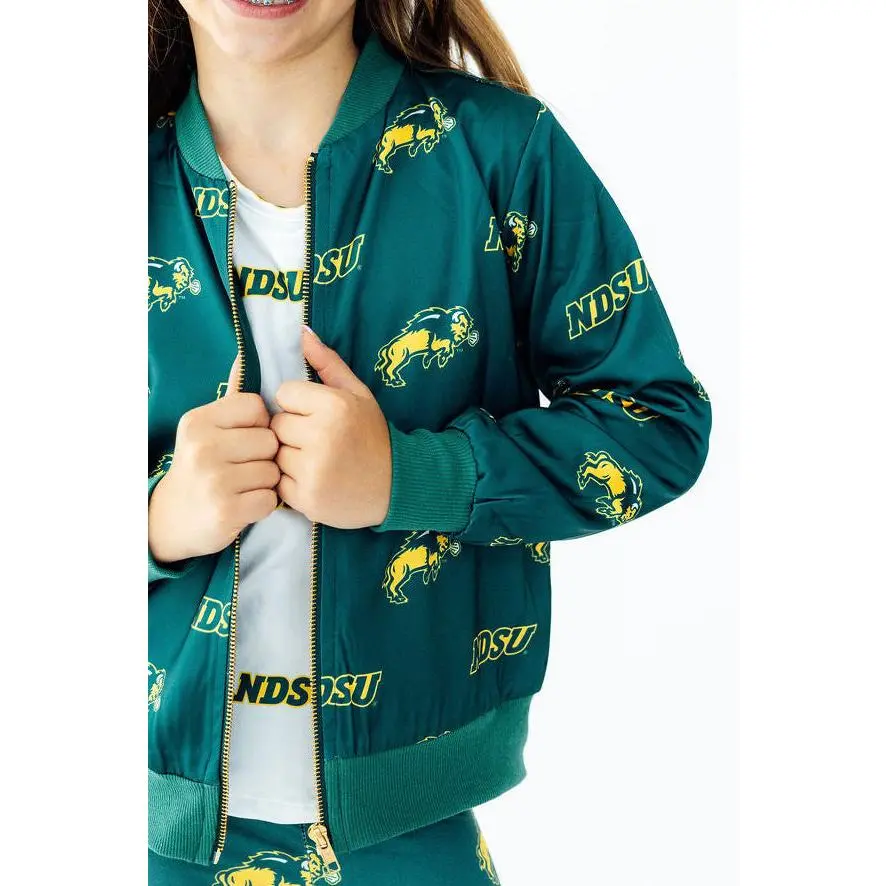 North Dakota State University Green Bison Satin Jacket