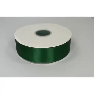 1 1/2" Dark green Ribbon single face Satin 100 Yds