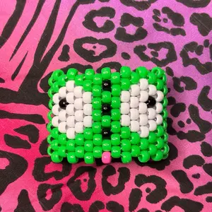 LUVSCENE - HANDMADE - GIR - INVADER ZIM - CUFF - BRACELET - SCENE - EMO - PONY - BEADS - KANDI - Y2K - KID - JEWELRY - ACCESSORIES