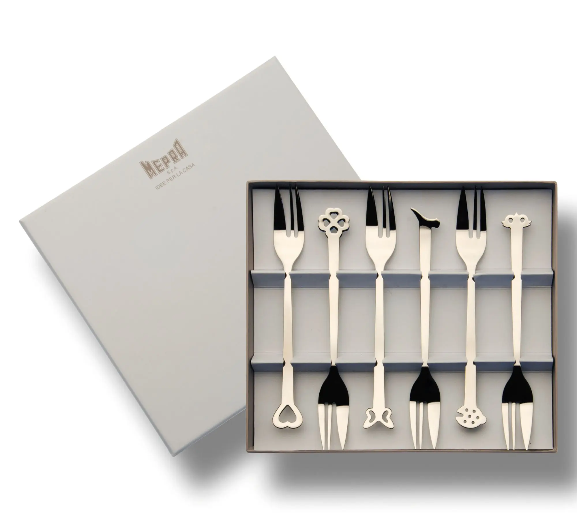 Mepra 6pc Evento Mirror Cake Fork Set Mepra 6pc Evento Mirror Cake Fork Set