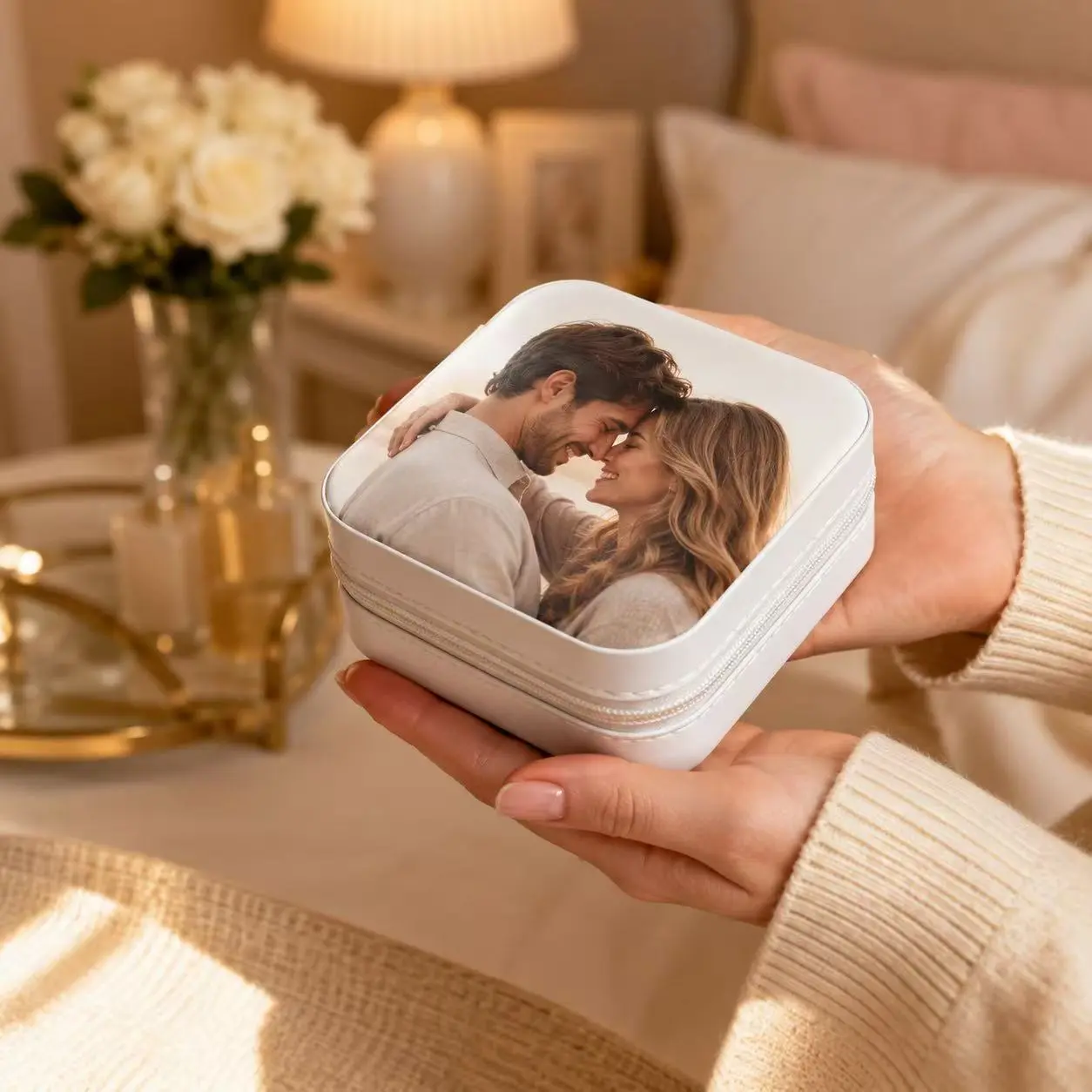 Custom 3.9x3.9-in Personalized Jewelry Storage Boxes - Send Your Designs for Customization, Suitable for Home & Travel Use, Ideal Gift Options for Home Supplies Organization