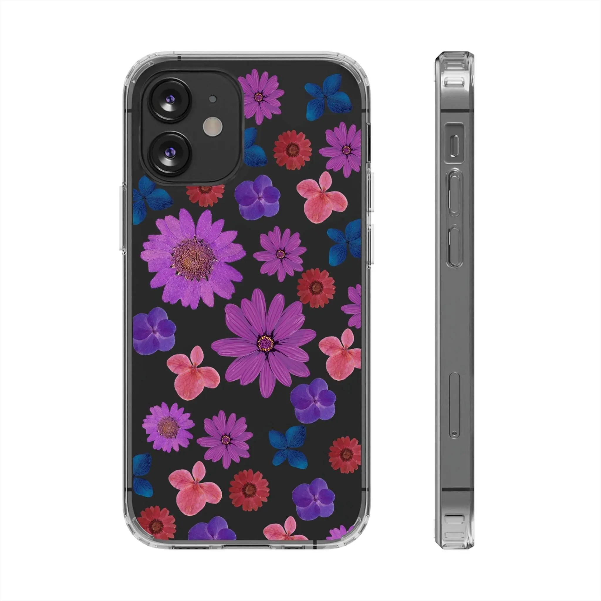 Wild Flower Clear iPhone Case - Crystal Floral Phone Case with Soft TPU Sides Accessories