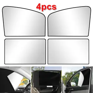 4-Pack Magnetic Car Window Shades, 100% Blackout Privacy Curtains for Car Camping & Travel, UV Protection Universal Fit