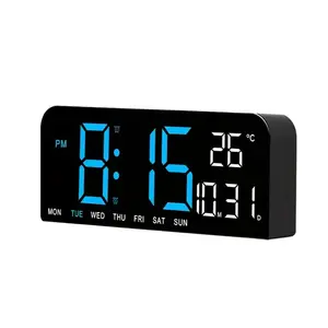Digital Alarm Clock for Bedroom, 10" LED Digital Wall Clock Decor, Multi-function Large Display Desk Clock with Temperature, Adjustable Brightness & Countdown Timer, 12/24H Modern Wall Clock Digital Light Set, Christmas Ornaments, Thanksgiving Gifts