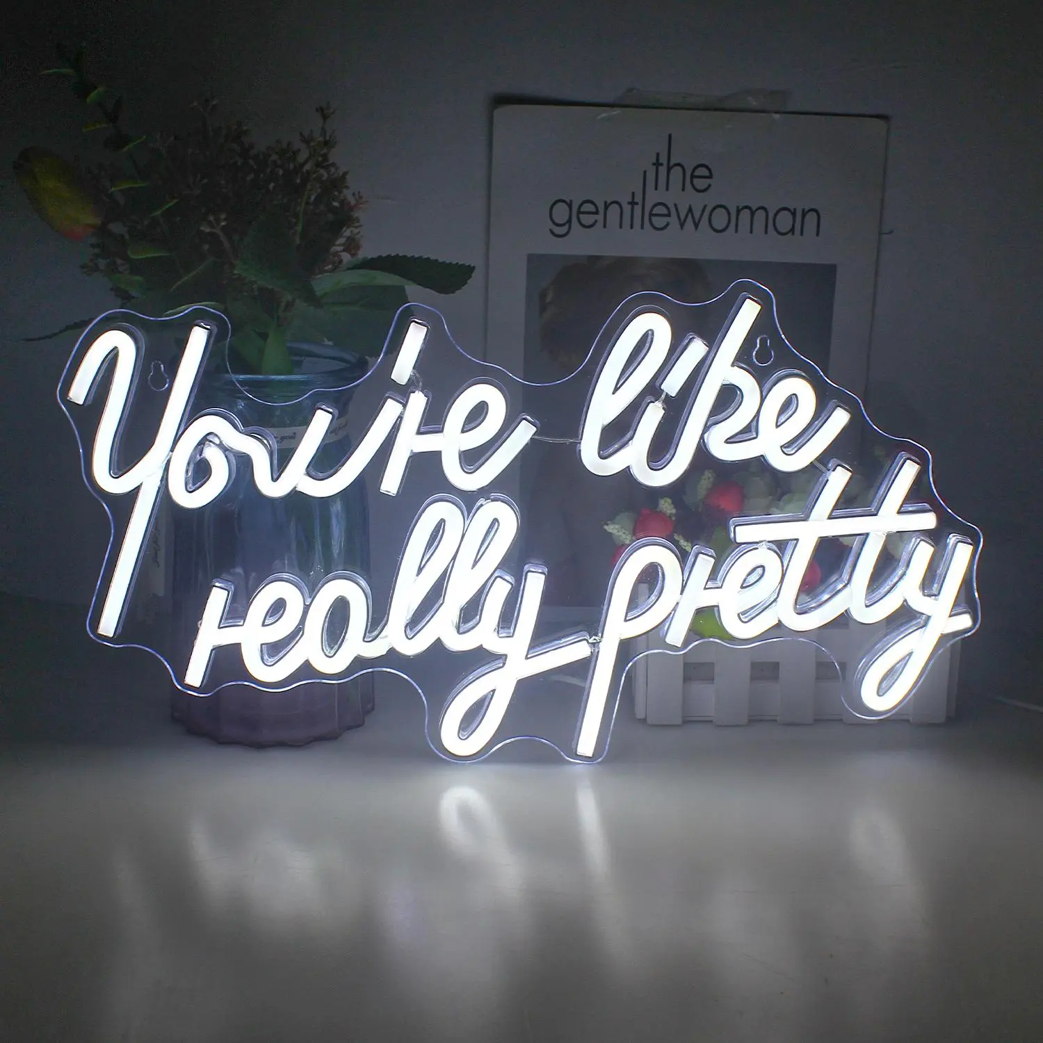 USB Powered Neon Sign, You're Like Really Pretty Neon LED Wall Mounted Neon Decorative Light, LED Mood Light, Atmosphere Light, Wall Art Decor for Home, Bedroom, Living Room