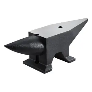 VEVOR Cast Iron Anvil, 105 Lbs Single Horn Anvil with Large Countertop and Stable Base, High Hardness Rugged Round Horn Anvil Blacksmith, for Bending, Shaping