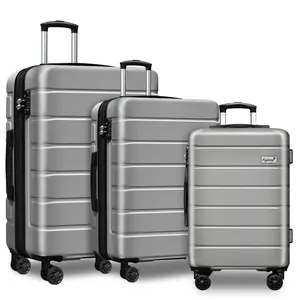 KEYTANG Lightweight Expandable ABS Luggage Set with Silent Wheels