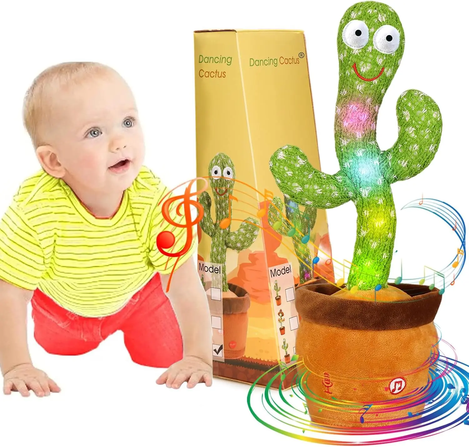 Talking Dancing Singing Cactus Baby Toy with Adjustable Volume, Educational Musical Item for   Baby , Infant Plaything