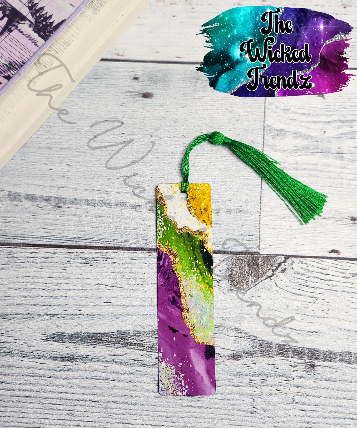 Metal Bookmark Mardi Gras Louisiana Purple Green Gold Glitter Books Bookmark Reading Reader Booktok