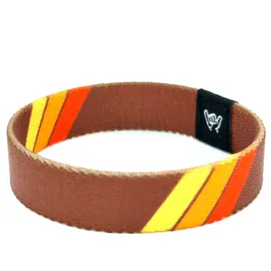 Brown Retro Stripes Wristband Bracelet