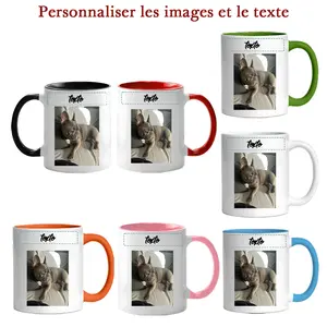 2026  Personalized 11oz Ceramic Mug with Custom Text & Photo - 7 Color Options (White, Blue, Green, Pink, Red, Orange, Black & White) - Durable Customizable Drinkware for Home, Office, Mother's Day, Father's Day, Birthdays, Home Beverage Cup, Quality Fini