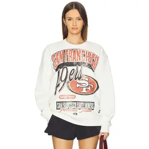The Wild Collective 49ers Fleece Vintage Graphic Crew in Vintage White