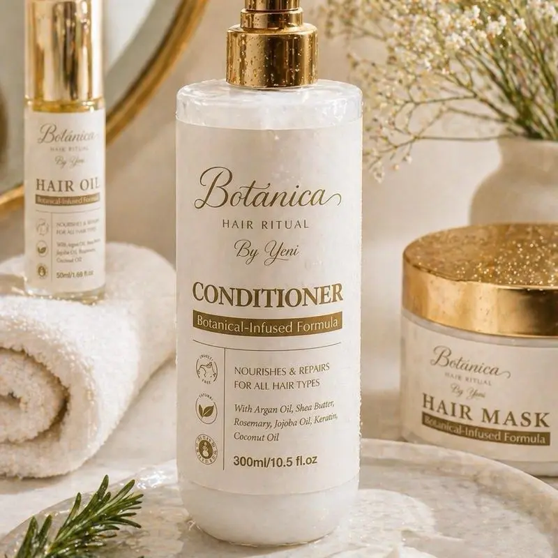 Botanica Repair & Hydration Haircare Ritual Set - Argan Cleanser, Conditioner, Moisturizer Kit for Hair Repair & Hydration
