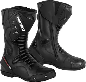 Motorcycle Boots for Men Comfortable Fit Riding Armored Boots with Zipper, Anti-Slip Sole, Reinforced Street Racing Shoes