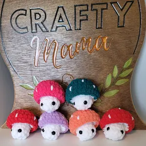 Crochet Plush Mini Mushroom Popping Fidget, Handmade, Fast Shipping