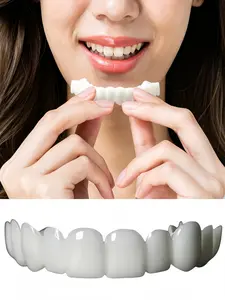 Realistic Silicone False Teeth Set, Smile Enhancer for Upper and Lower Teeth, Whitening Fake Teeth, Dental Care Accessories, Teeth Brightener