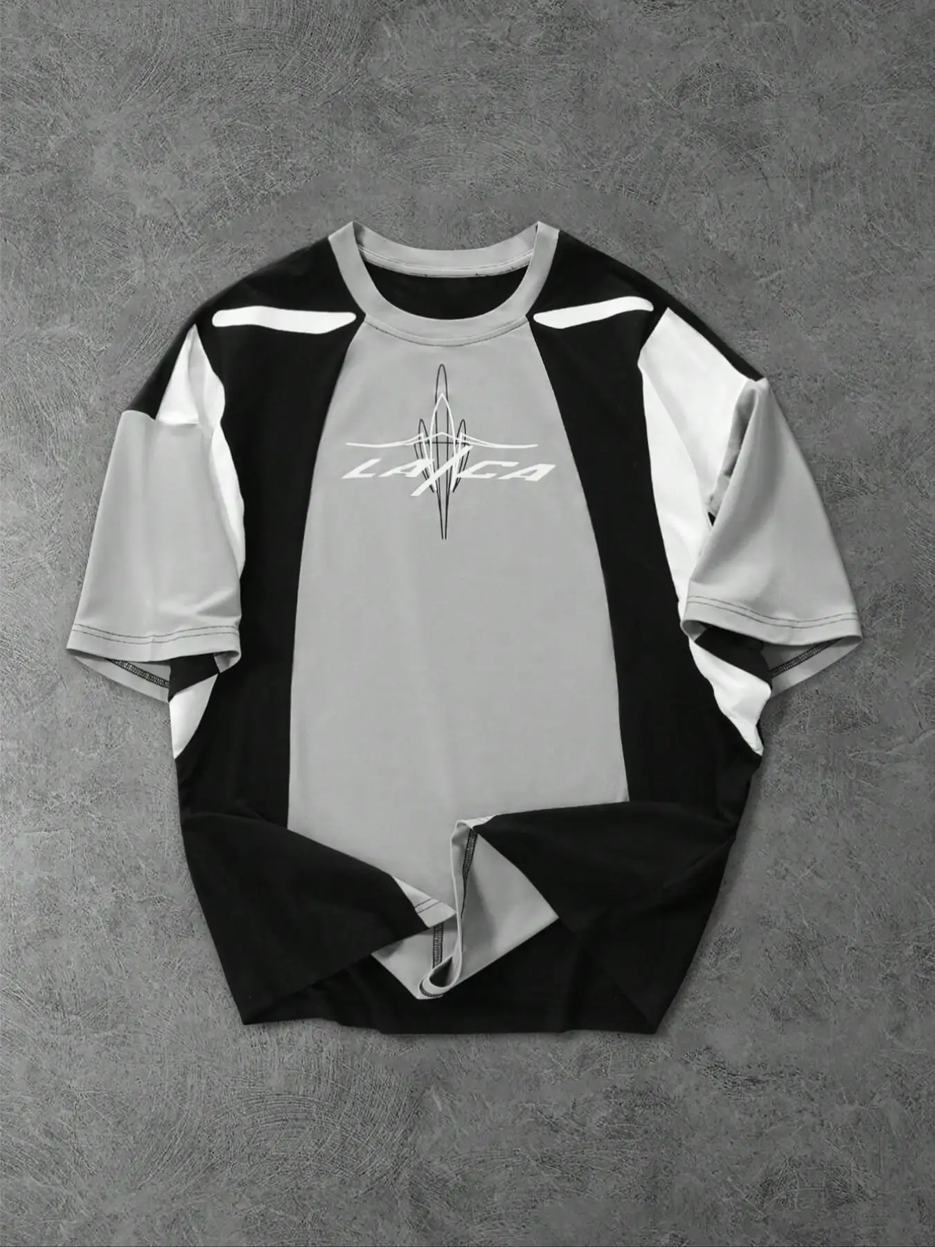 Men's Colorblock Letter Print Short Sleeve Tee, Regular Fit Casual Street Crew Neck T-Shirt for Summer, Fashion Men's Top for Daily Wear