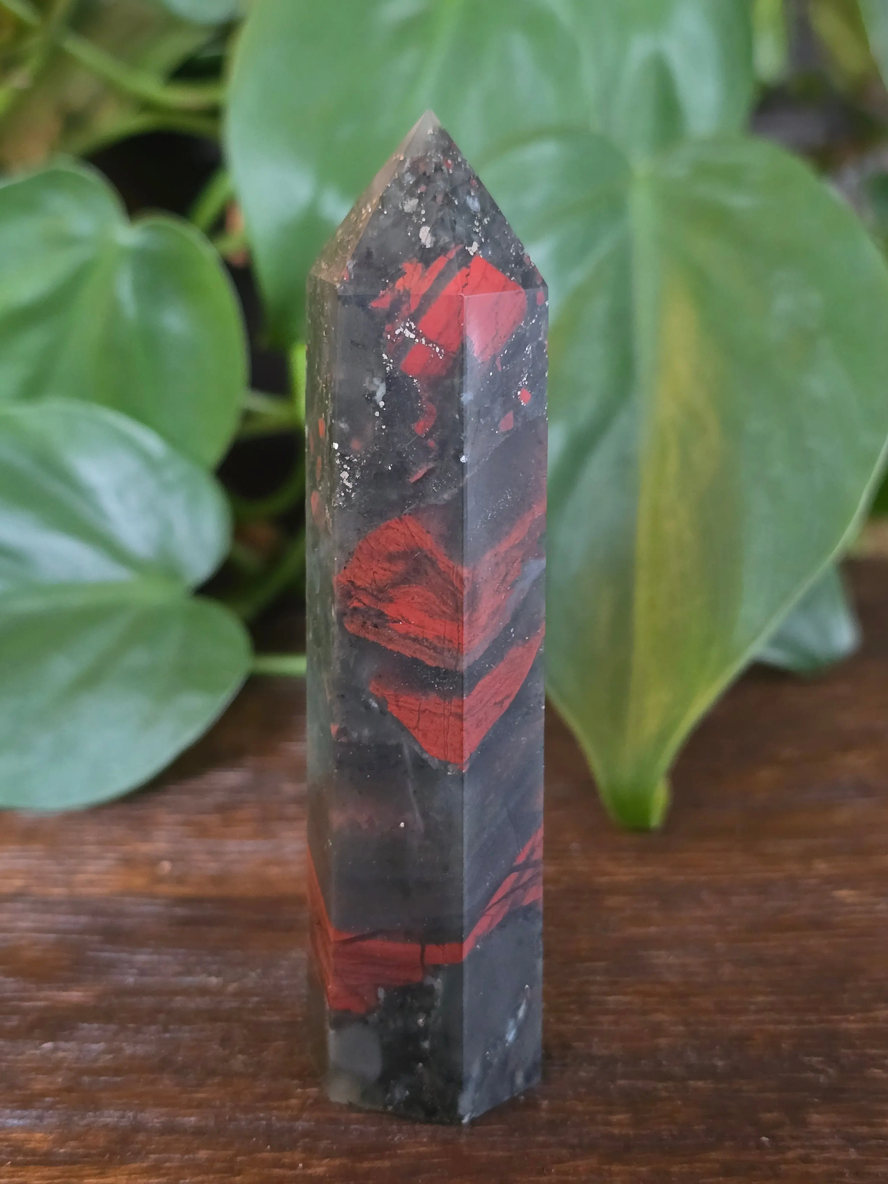 African Bloodstone Crystal Point "K"