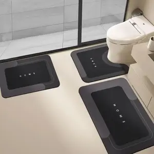 Bathroom Anti Slip Rug 1 3 Pcs Absorbent Quick Dry Non Skid Mat for Bathroom Living Room Kitchen Eco Friendly Home Floor Mat Toilet Mat Non Slip Mats Quick Drying Mat Water Absorbent Mat