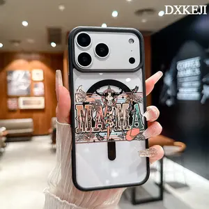 Western Cowboy Elements MAMA Pattern Magnetic MagSafe Phone Case for iPhone 17 Air/16 Pro Max 15 Pro 14 13 12 11 Plus Shockproof Slim Protective Cover Casing