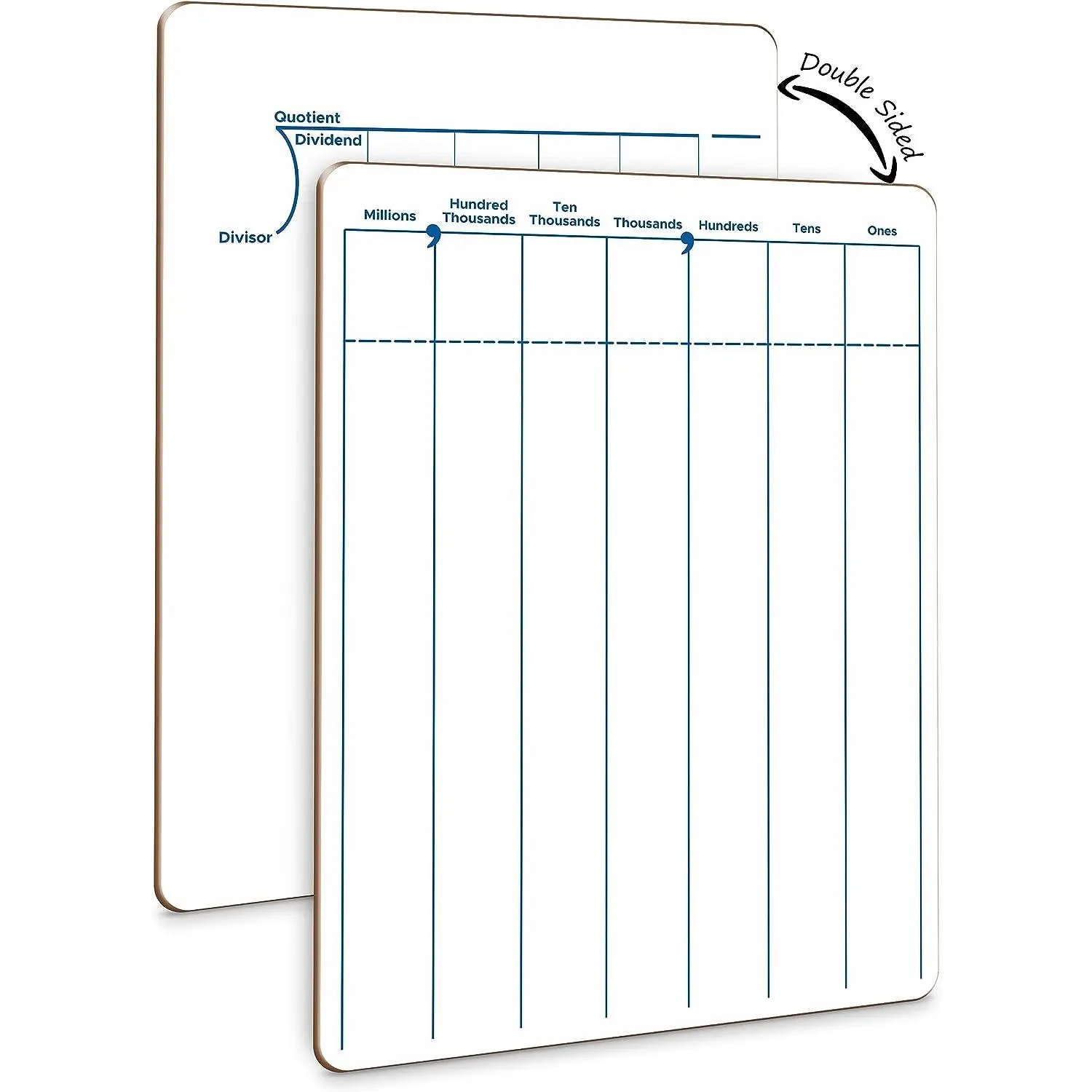 Dry Erase Division & Place Value Whiteboard 9" x 12" Reusable Long Division Practice Board for Students Classroom & Homeschool