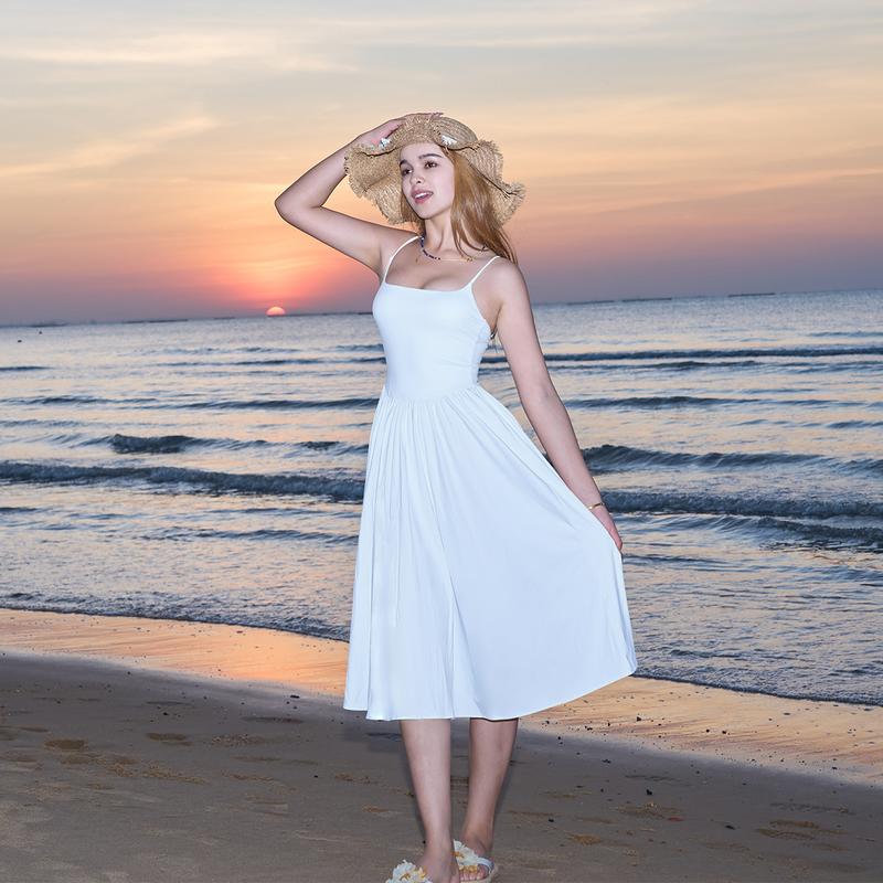 HYZ Women's Spaghetti Strap Maxi Dresses Sleeveless Summer Dress Long Casual  Beach Sundresses