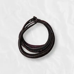 Unisex Crop Brown Leather Necklace