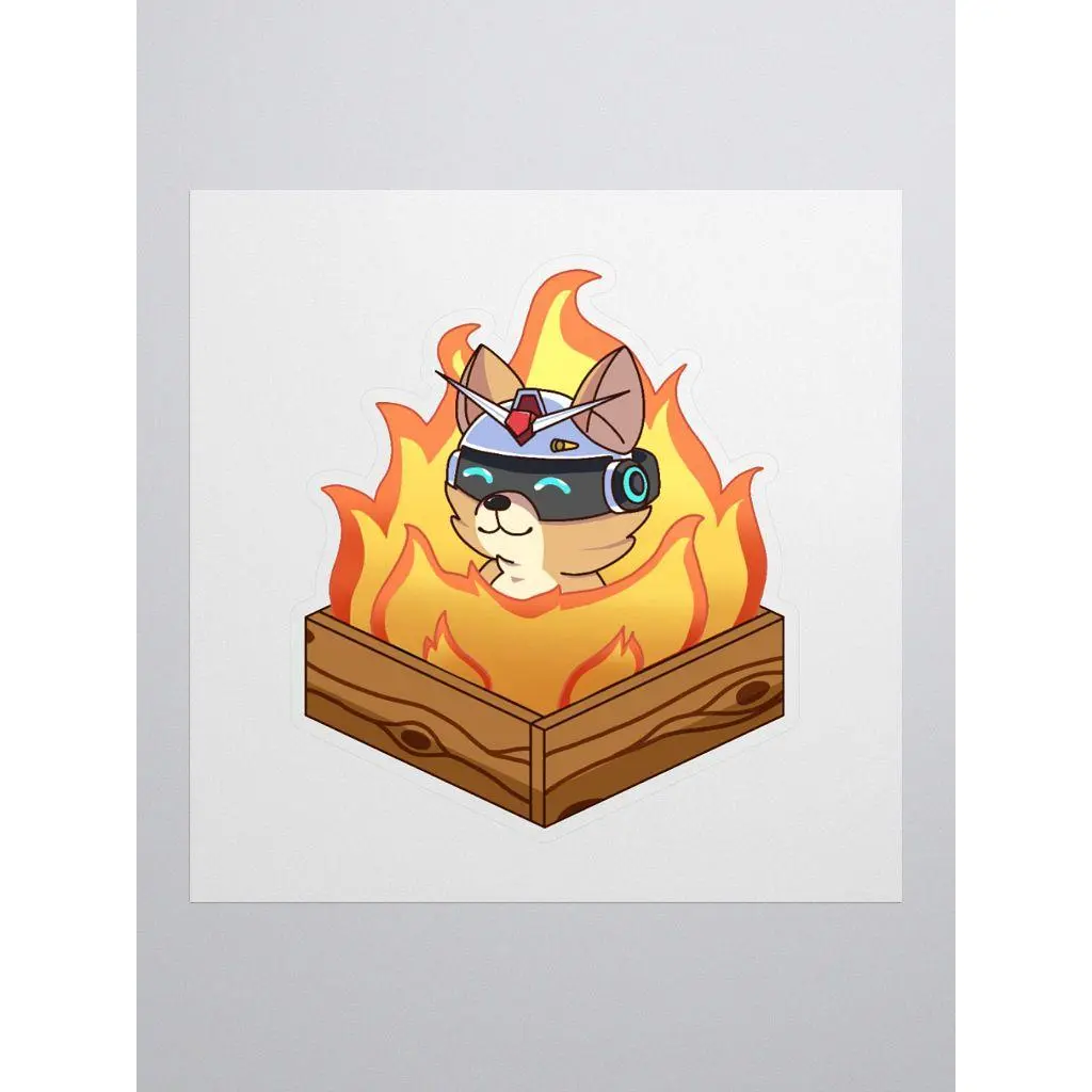 Flaming Taku Sticker
