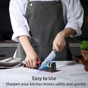 （black）Knife Sharpener - 3 Stage Knife Sharpening Tool