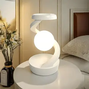 Creative Desktop Visual Levitation Rotating Ambient Light, Smartphone Wireless Charging, Bedroom Living Room Study Home Desk Lamp Night Light, Party Decoration, Graduation Party Supplies