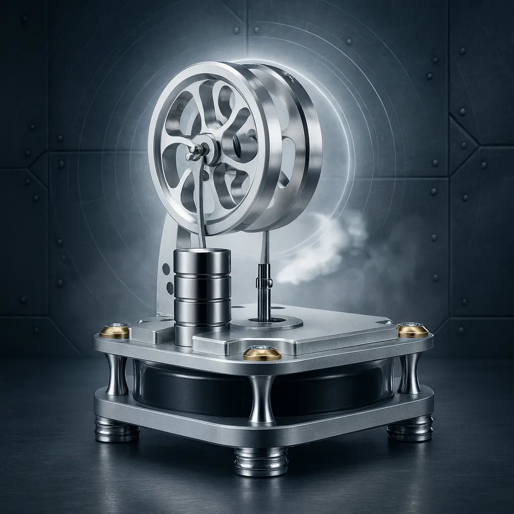 ENGINEKITOR Working Stirling Engine Model– All Metal Steam Engine for STEM Education & Desk Display
