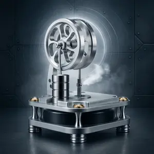 ENGINEKITOR Working Stirling Engine Model– All Metal Steam Engine for STEM Education & Desk Display