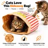 Popcorn Crinkle Cat Hideaway Tunnel Bag, Double-Layer Kraft Paper Peekaboo Cat Toy, 29.53 ×13.78 in, Makes Crinkly Rustling Sounds When Scratched, Foldable Easy Storage for Indoor Cats
