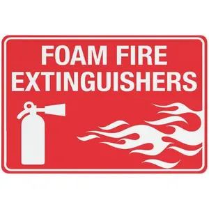 Foam Fire Extinguishers Sign 12X8 Inch Tin Sign Great For Garden And Yard Wall Decor