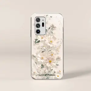 Creative paper-cut flowers for【Galaxy Note20 Ultra 5g】advanced electroplated glass phone case --975