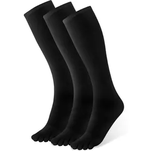 Compression Toe Socks for Women & Men,Knee High 15-20mmHg Graduated Circulation Support(3 Pairs) for Nurses,Travel