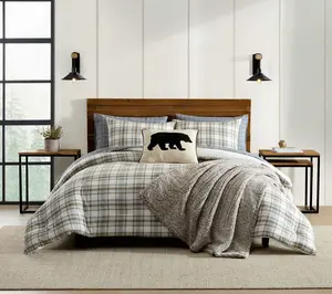 Eddie Bauer Ashland Plaid Beige Cotton King Comforter Set