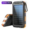 10000mAh Portable Solar Power Bank, Waterproof Solar Phone Charger with LED Light and Dual USB Ports, Compatible with iPhone, Android and Smartphone #GLOBAL PICKS