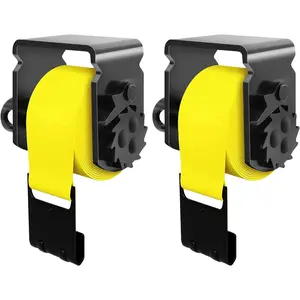 4 Pack Sliding Winch for Flatbed Trailer, Flatbed Tie Down Kit Include 2 Pack 4 inch Flatbed Winch Straps 30 Ft Yellow, Flatbed Equipment Accessories for Tie Down System