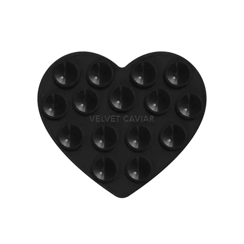 Velvet Caviar Shiny Black Heart MagSafe MightyGrip Magnetic Cellphone Holder - Universal Stand with Phone Holder Design, Smartphone Mount Accessory