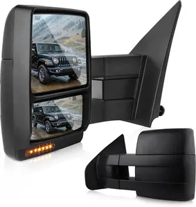 YITAMOTOR Towing Mirror Car Accessories for 2007-2014 Ford F150 Series Pickup Mirrors, Power Adjusted Heated Turn Signal Puddle Light Tow Mirrors (a Pair)