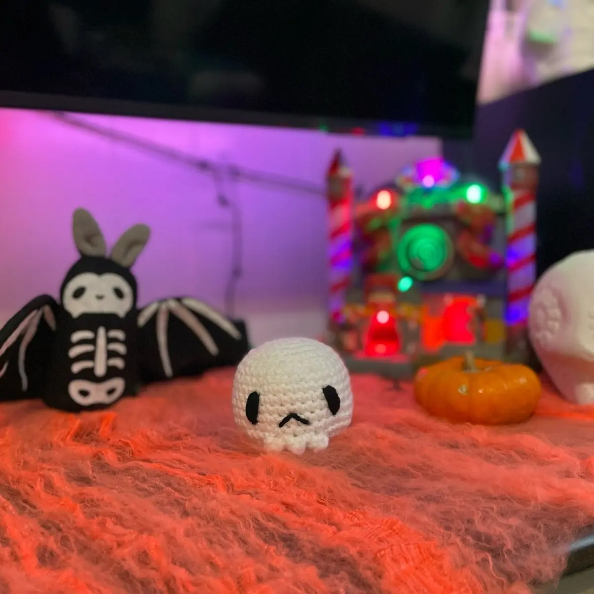 Decorative Crochet Skull Amigurumi - Handmade Toy