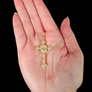 "Elegant 14K Gold-Filled Crucifix Pendant"