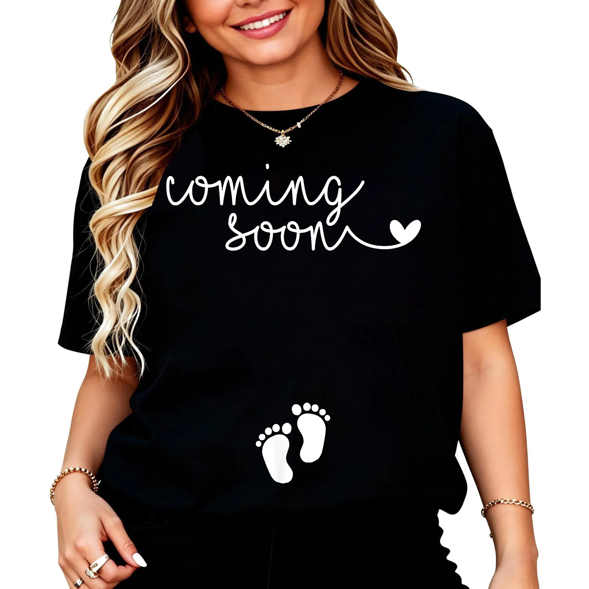 100% Cotton Casual Tshirt Pregnancy Announcement For Pregnant Mom To Announce Pregnant T-Shirt Breathable Clothes
