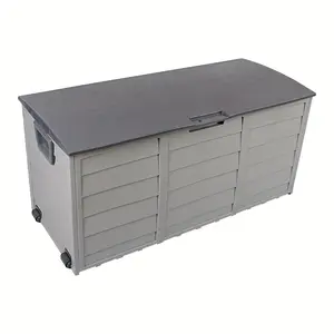 2024-75gal 260L Outdoor Garden Plastic Storage Deck Box Chest Tools Cushions Toys Lockable Seat