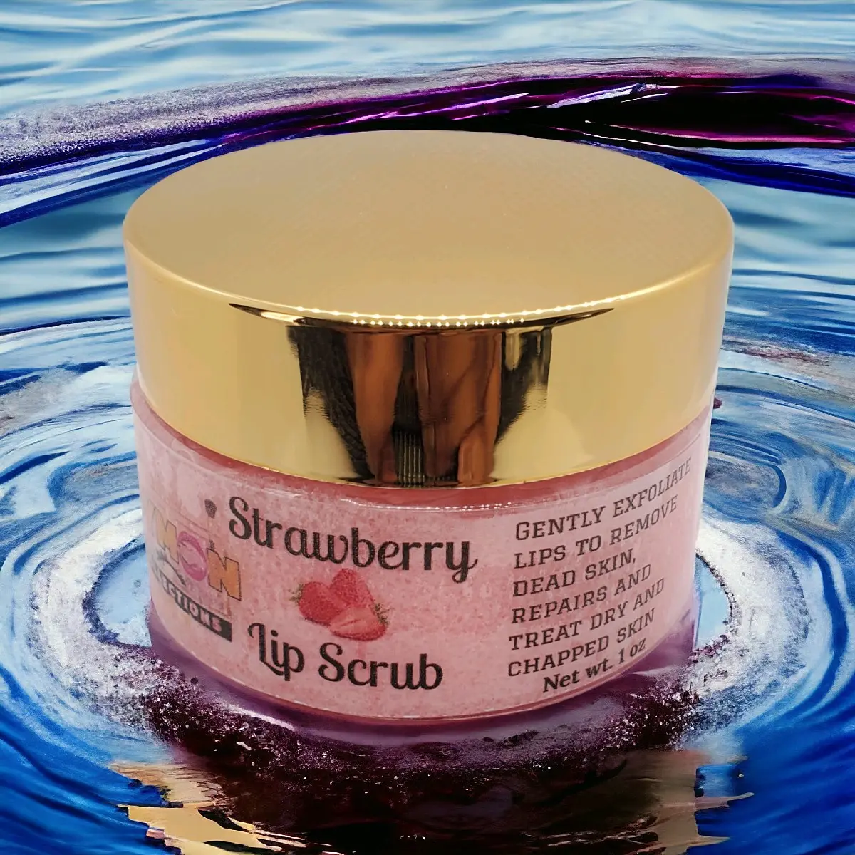 Handmade Strawberry Lip Scrub - Exfoliating Lip Treatment - Skin Repair, Skincare
