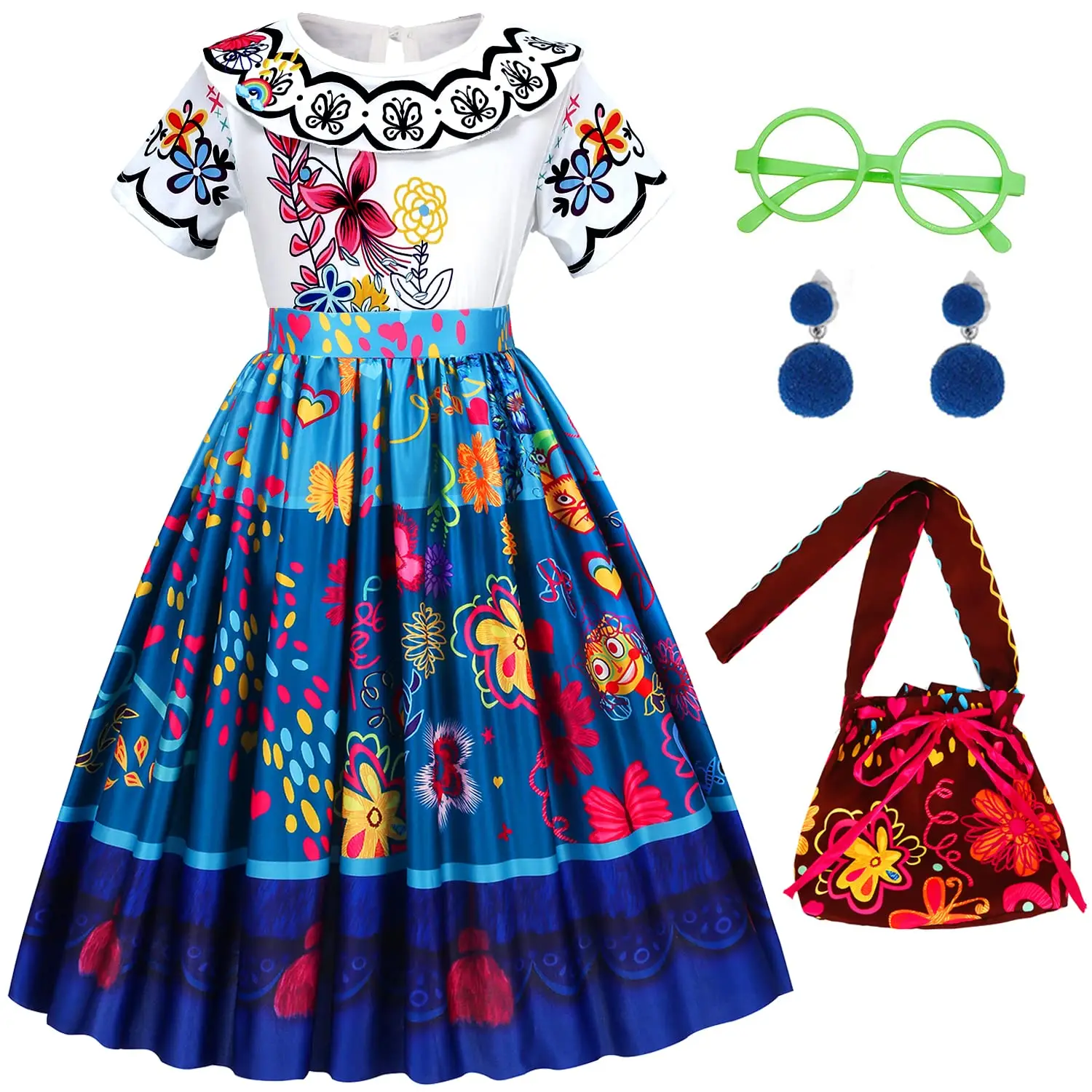 Halloween Costume Dress for Girls - Princess Costumes Cosplay Dress Up Clothes with Accessories