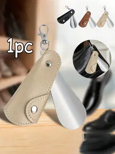 Portable Mini Shoe Horn, Foldable Lightweight, Easy Carry, Steel Metal Handle, Unisex, Perfect for Home Travel, Fashionable Design, Practical Accessory, Shoehorn